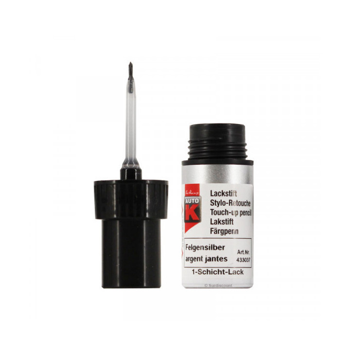 Stylo de retouche pour jantes de voiture - Multi-marques - Gris argent - Auto K