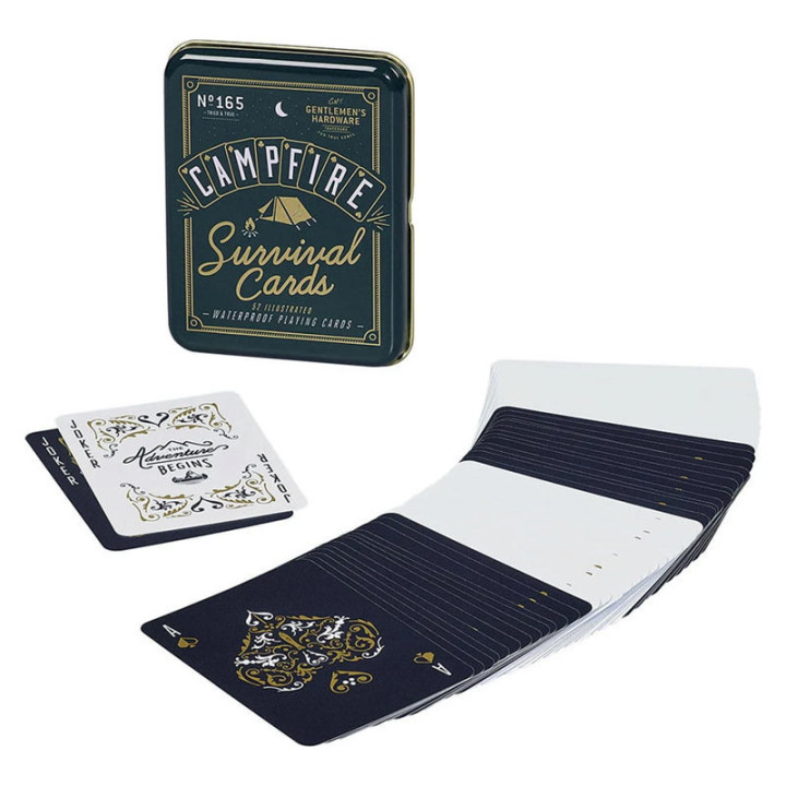 Jeu de cartes - 52 cartes illustrées - Etanche - Boîte en métal
