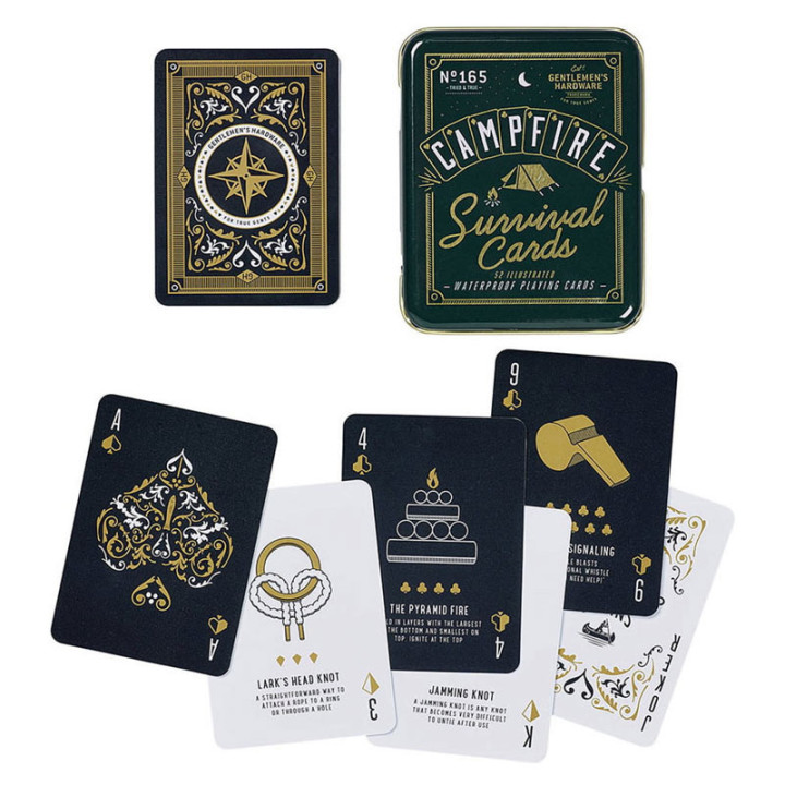 Jeu de cartes - 52 cartes illustrées - Etanche - Boîte en métal