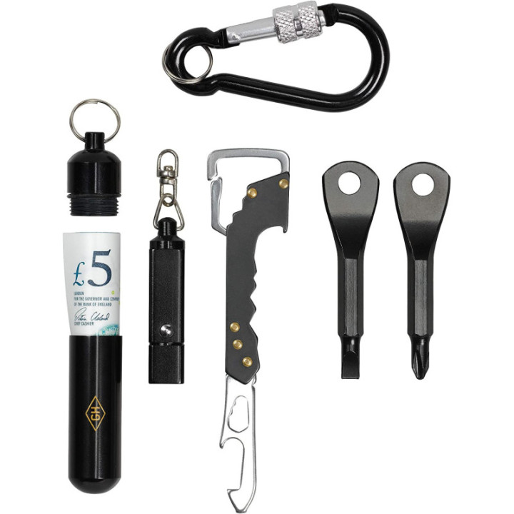 Porte-clés - Outils  - Lampe LED - Décapsuleur - Tournevis - Porte-monnaie