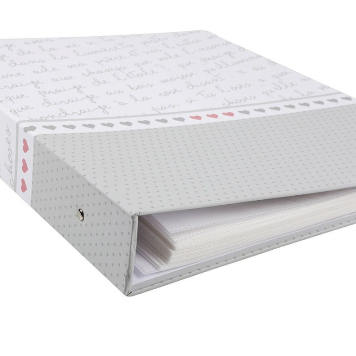 Album photos - 33x38 cm - 400 pochettes - 80 pages - Rechargeable - Couverture coeur