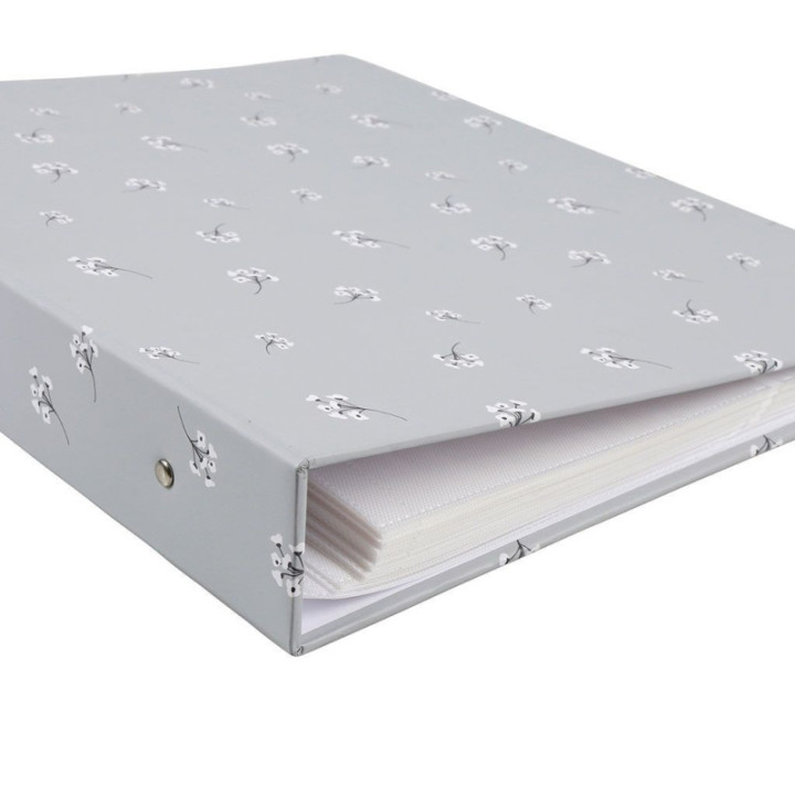 Album photos - 33x38 cm - 400 pochettes - 80 pages - Rechargeable - Couverture fleurs