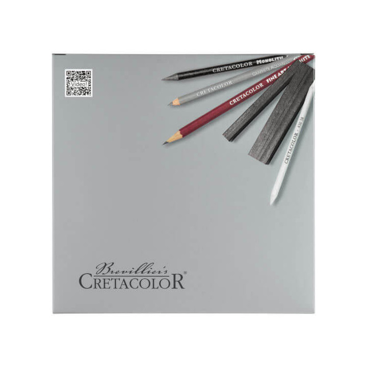 Coffret - Crayons graphite - Beaux-arts - Esquisse - Dessin - 17 pièces - Cretacolor