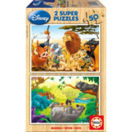 Puzzle - Le roi lion - Le livre de la jungle - Disney - 50 pièces - Educa