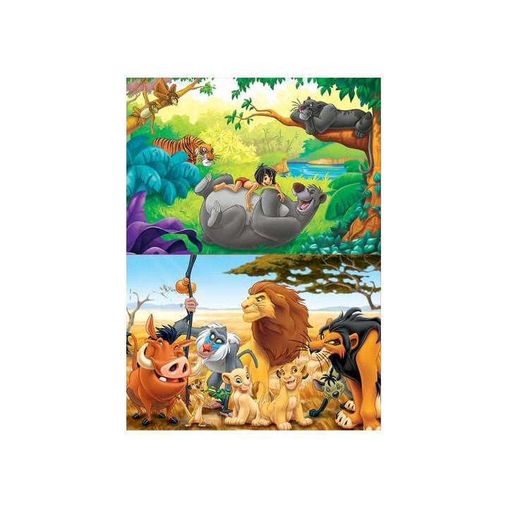 Puzzle - Le roi lion - Le livre de la jungle - Disney - 50 pièces - Educa