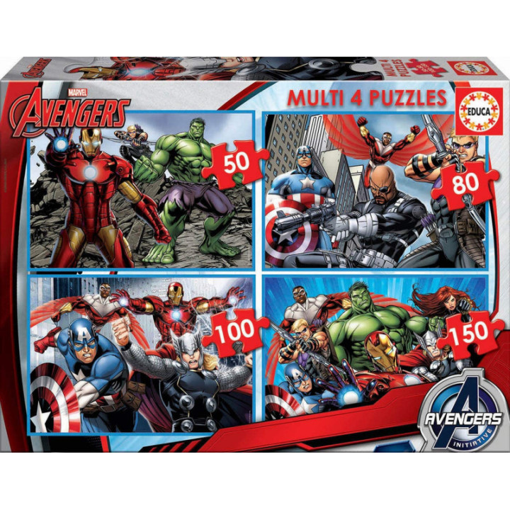 Puzzle - Super héros - Avengers - Marvel - 4 puzzles - Dès 5 ans - Educa
