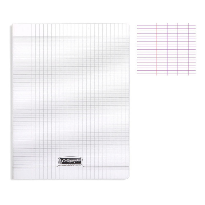 Cahier - 24x32(cm) - Grands carreaux - 96 pages - couverture en polypro - sans spirale - Clairefontaine - Calligraphe