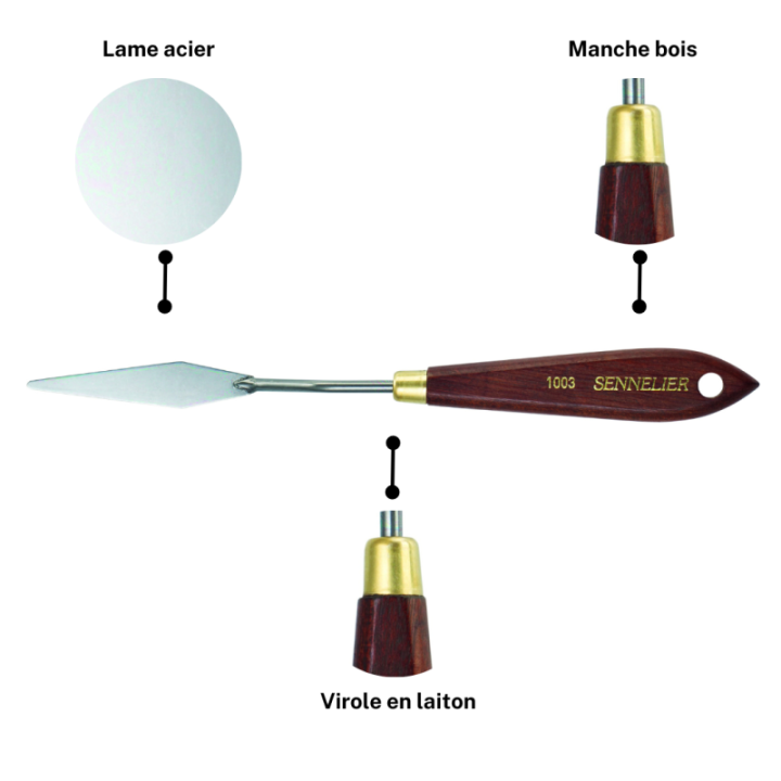 Couteau à peindre - Sennelier - N°1003 - Manche bois - Lame acier