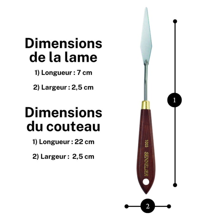 Couteau à peindre - Sennelier - N°1003 - Manche bois - Lame acier