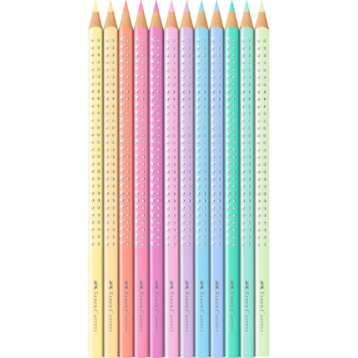 Crayons de couleur - Pastel - Avec paillettes et strass - Faber-Castell - Sparkle