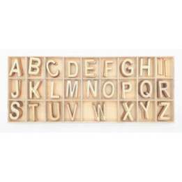 Lettres - Alphabet - En bois naturel - 130 pièces