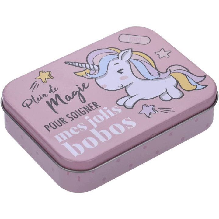 Boîte métal de 24 pansements - Enfants - Licorne