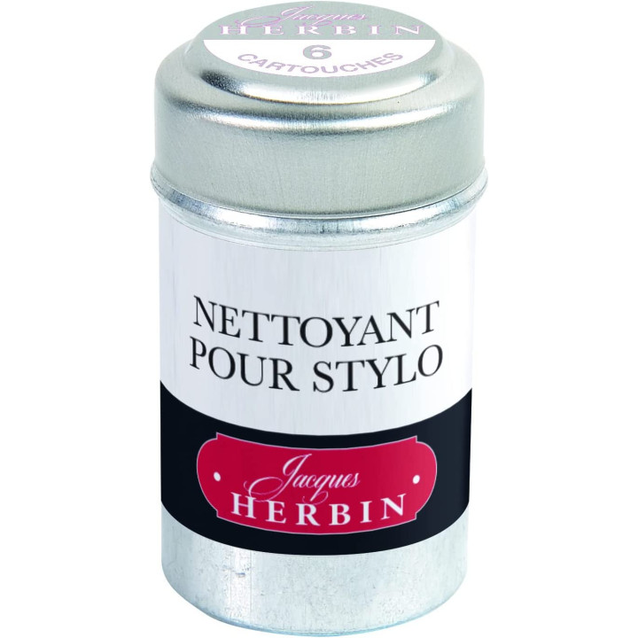 6 cartouches de nettoyant pour stylos plume et roller - Herbin