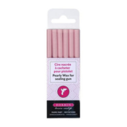 6 bâtons de cire à cacheter pour pistolet à cire - Rose pâle - Herbin