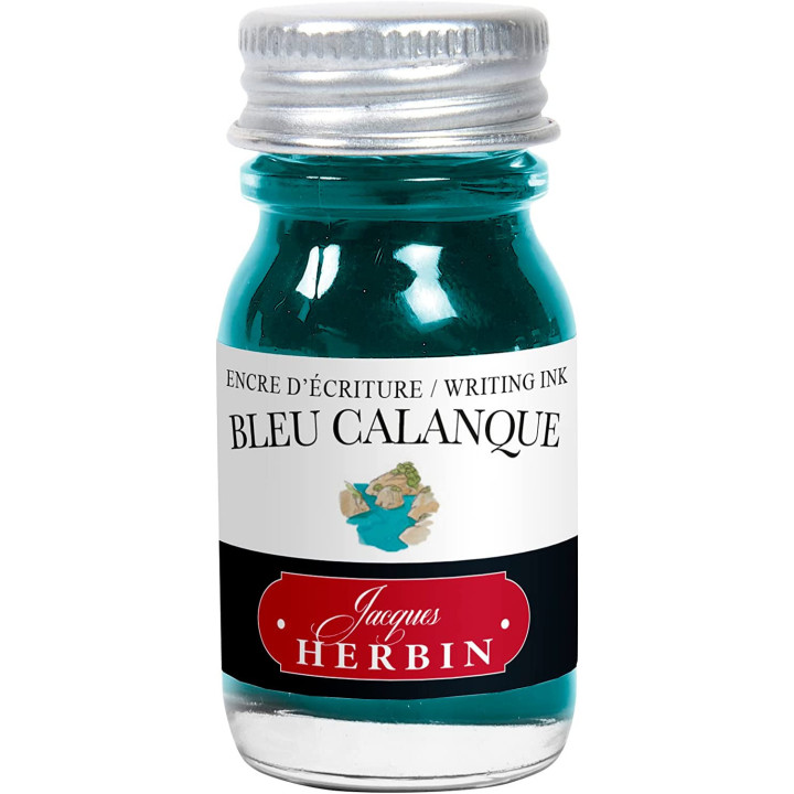 Encre pour stylos plume - Calligraphie - Bleu calanque - Herbin - Flacon 10ml