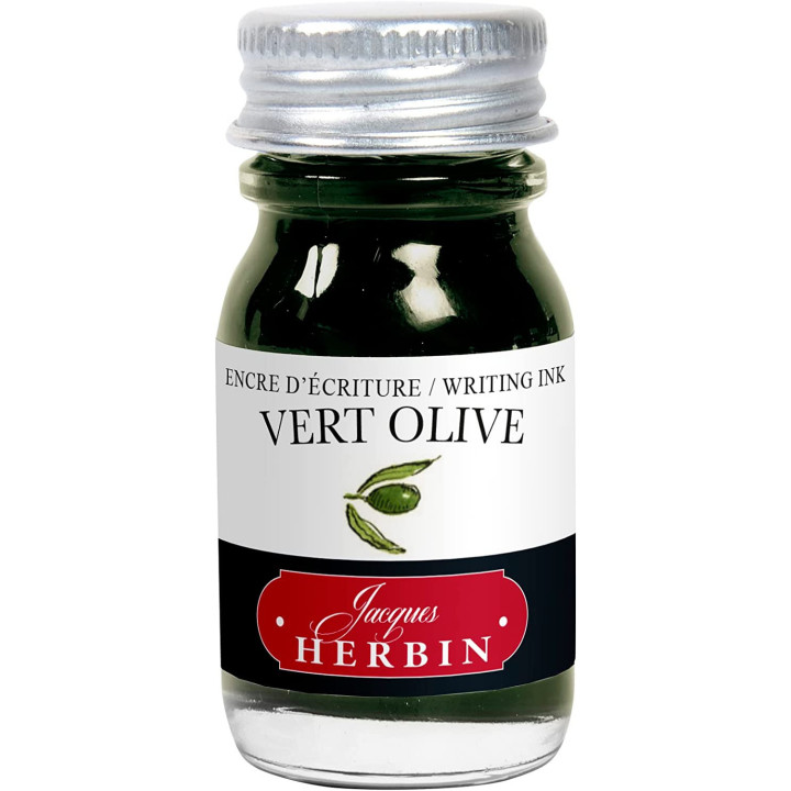 Encre pour stylos plume - Calligraphie - Vert olive - Herbin - Flacon 10ml