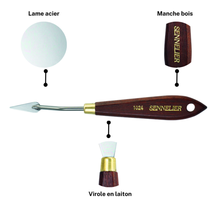 Couteau à peindre - Sennelier - N°1024 - Manche bois - Lame acier