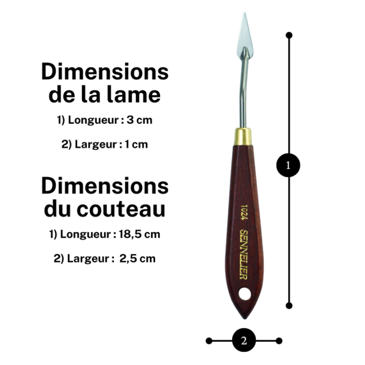 Couteau à peindre - Sennelier - N°1024 - Manche bois - Lame acier