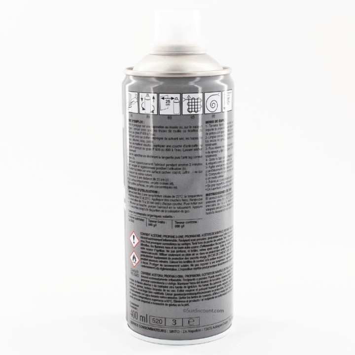 Bombe de peinture pour carrosserie - antirouille gris -  Sinto