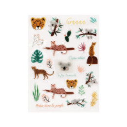 Stickers - Animaux de la jungle - Guépard - Koala - Fond transparent - 26 unités