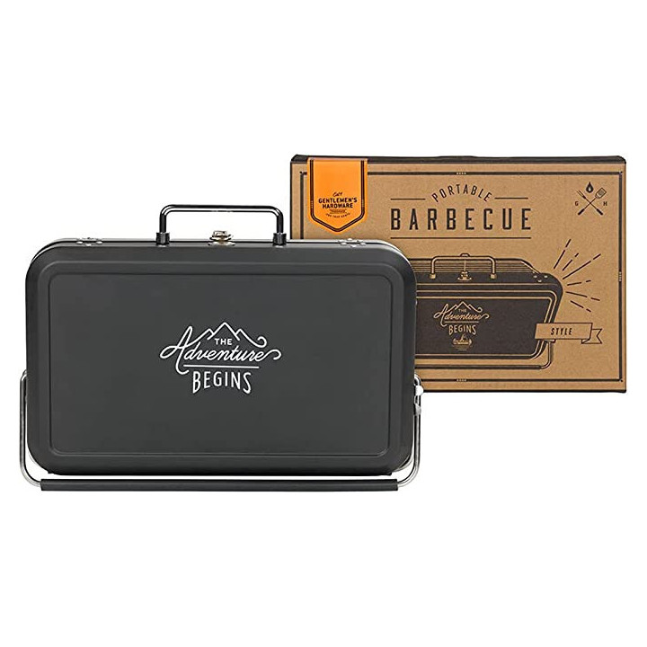 Barbecue portable - Pour pique-nique camping - Noir - Acier inoxydable