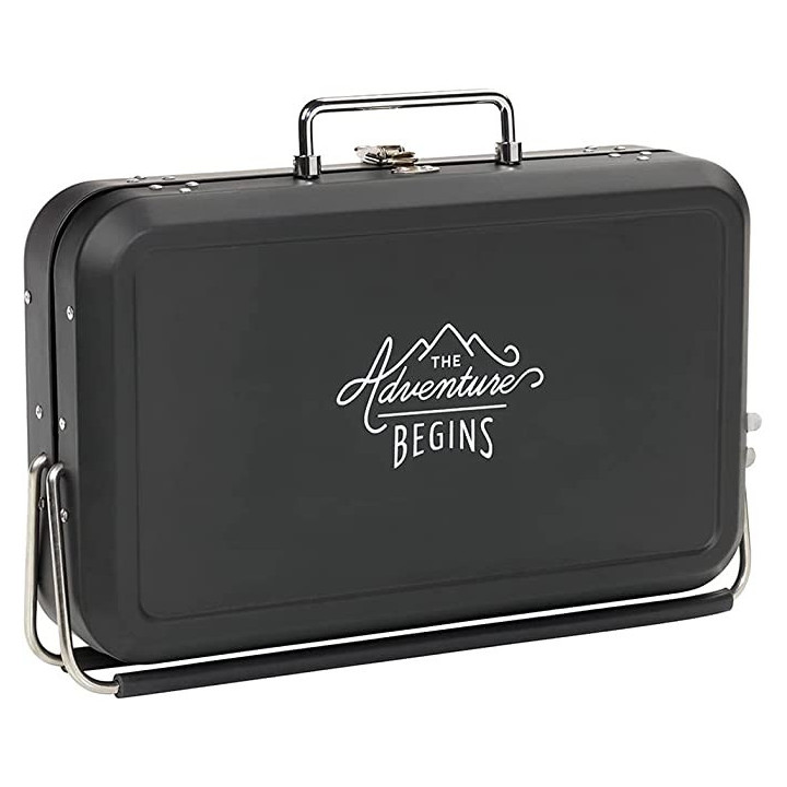 Barbecue portable - Pour pique-nique camping - Noir - Acier inoxydable