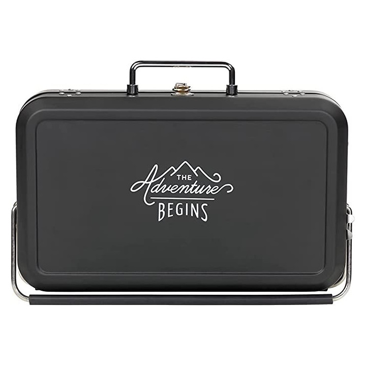 Barbecue portable - Pour pique-nique camping - Noir - Acier inoxydable