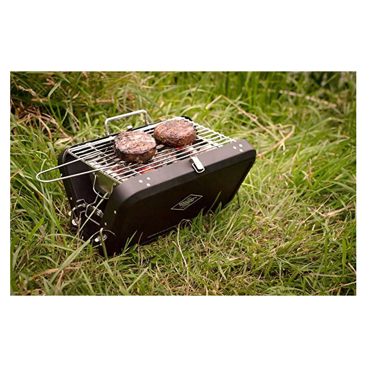Barbecue portable - Pour pique-nique camping - Noir - Acier inoxydable