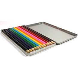 Boîte Métal De 12 Crayons De Couleur 18Cm Ulmann