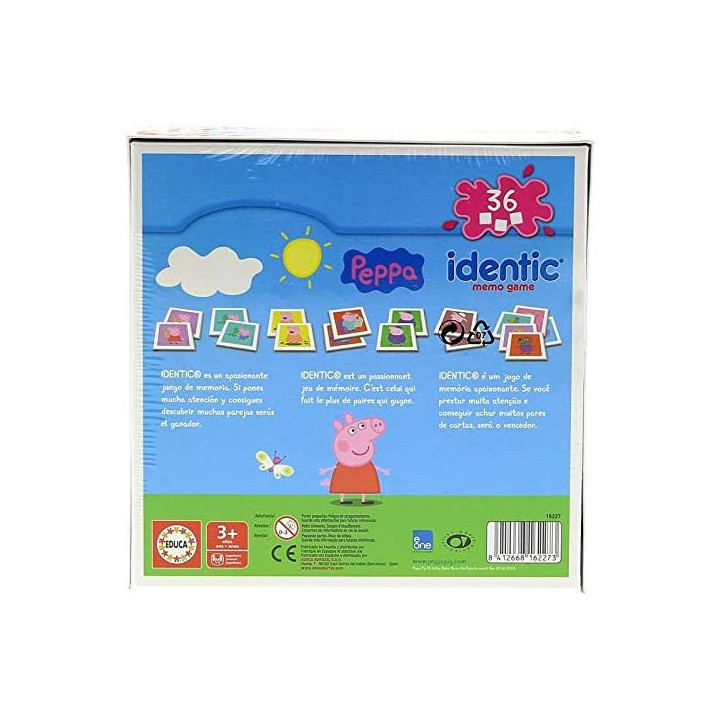Jeu éducatif - Peppa Pig - Jeu de mémoire - Dès 3 ans - Educa