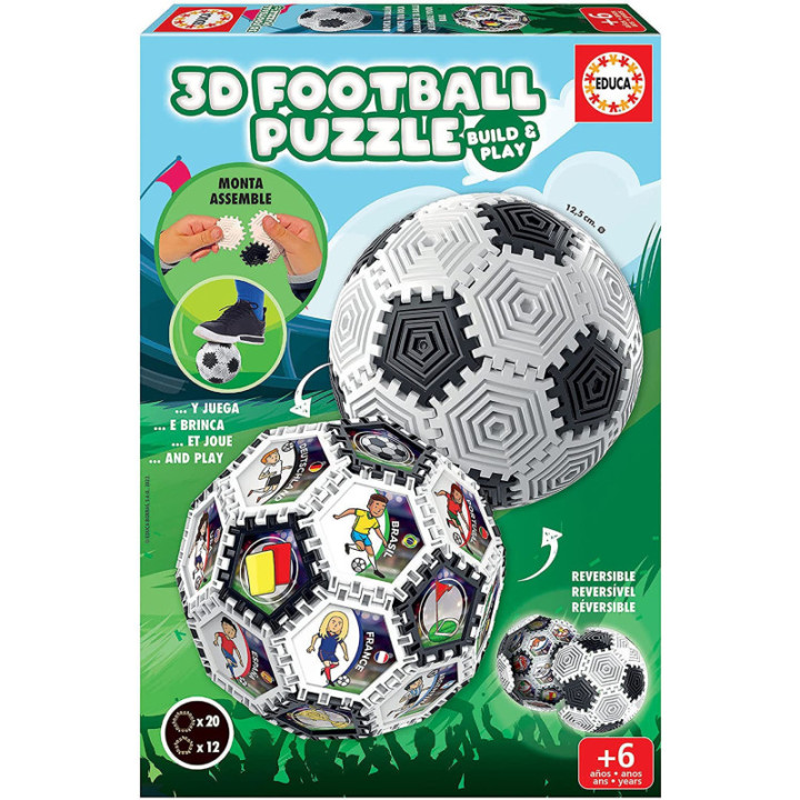 Puzzle 3D - Ballon de foot - 32 pièces - Sphère - Dès 6 ans - Educa