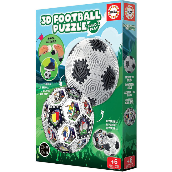 Puzzle 3D - Ballon de foot - 32 pièces - Sphère - Dès 6 ans - Educa