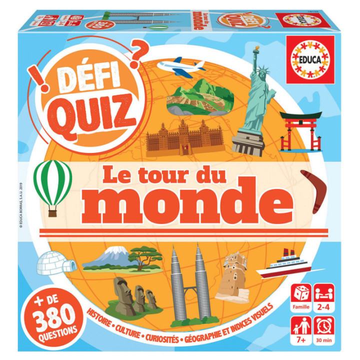 Jeu de société - Défi Quizz - Le tour du monde - Dès 7 ans - En famille