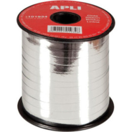 Ruban pour cadeau - Bolduc - Argent - Rouleau de 7mmx250m - Apli