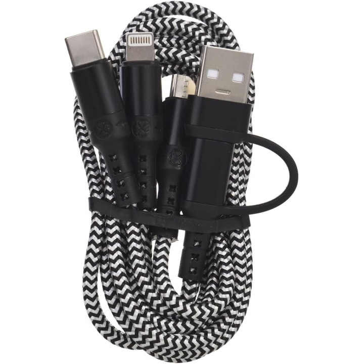 Cable pour smartphone - USB, Type-C et Micro USB - Longueur 1m - Tekmee