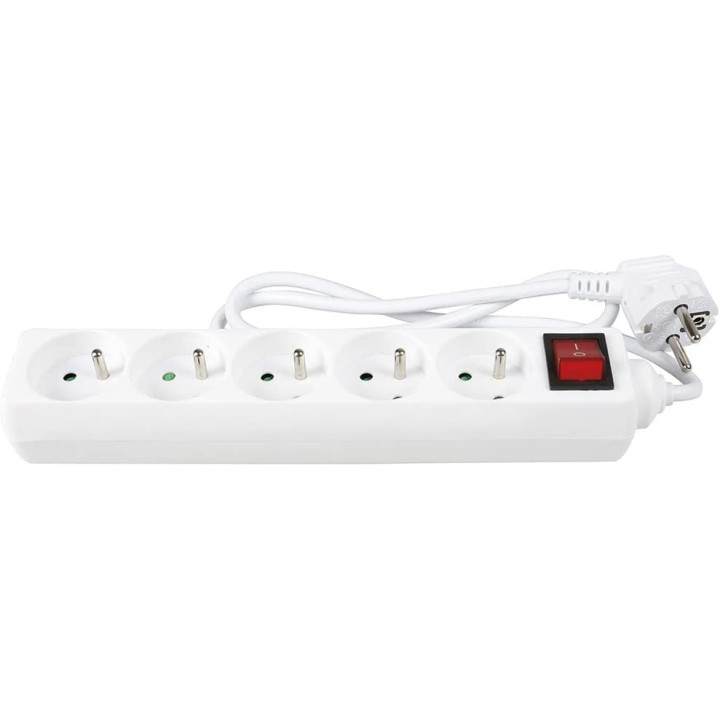 Multiprises - Rallonge - Bloc de 5 prises électriques - Avec interrupteur