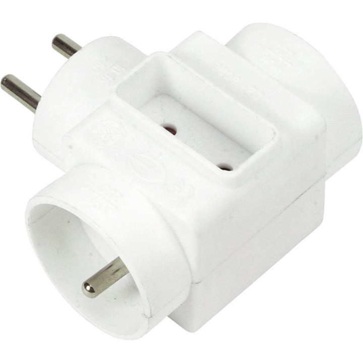 Multiprises murale - Bloc de 3 prises électriques - Sans fil - Avec protection enfant