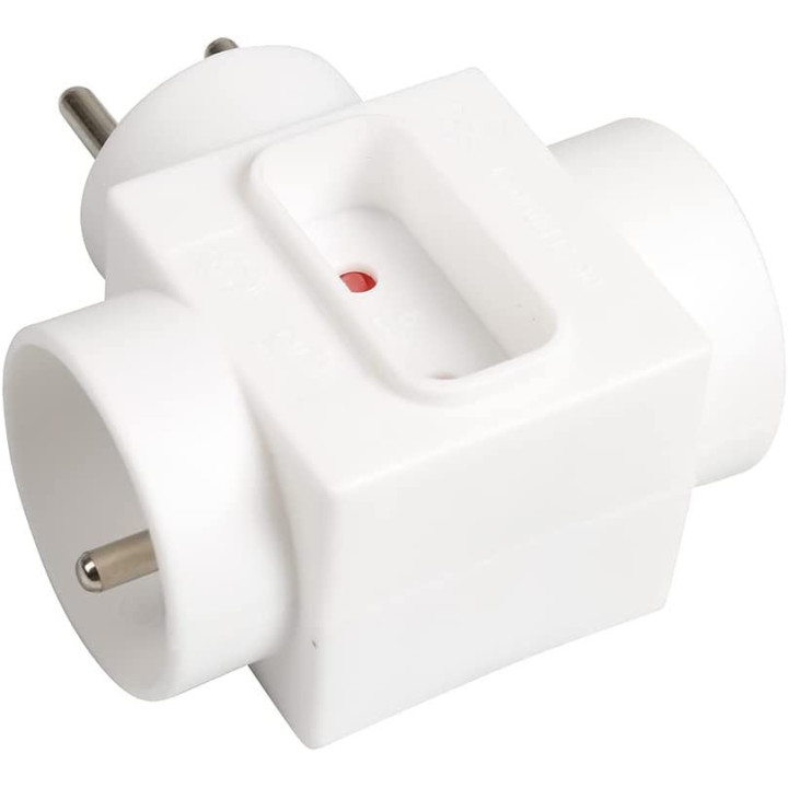 Multiprises murale - Bloc de 3 prises électriques - Sans fil - Avec protection enfant