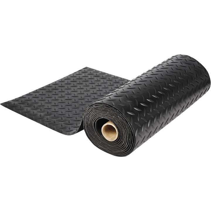 Revêtement de sol pour garage - Noir - Rouleau de 5,5 x 0,4m - Antidérapant