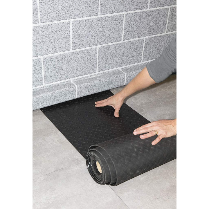 Revêtement de sol pour garage - Noir - Rouleau de 5,5 x 0,4m - Antidérapant