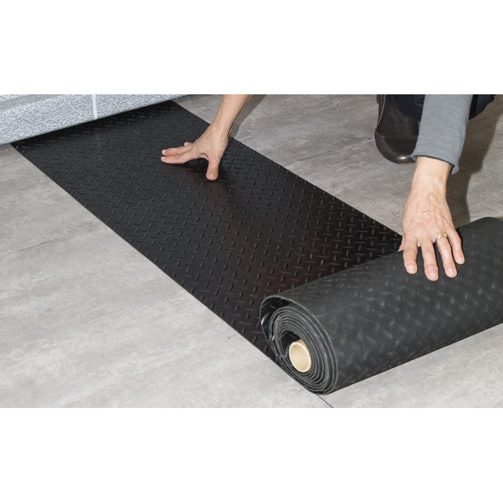 Revêtement de sol pour garage - Noir - Rouleau de 5,5 x 0,4m - Antidérapant