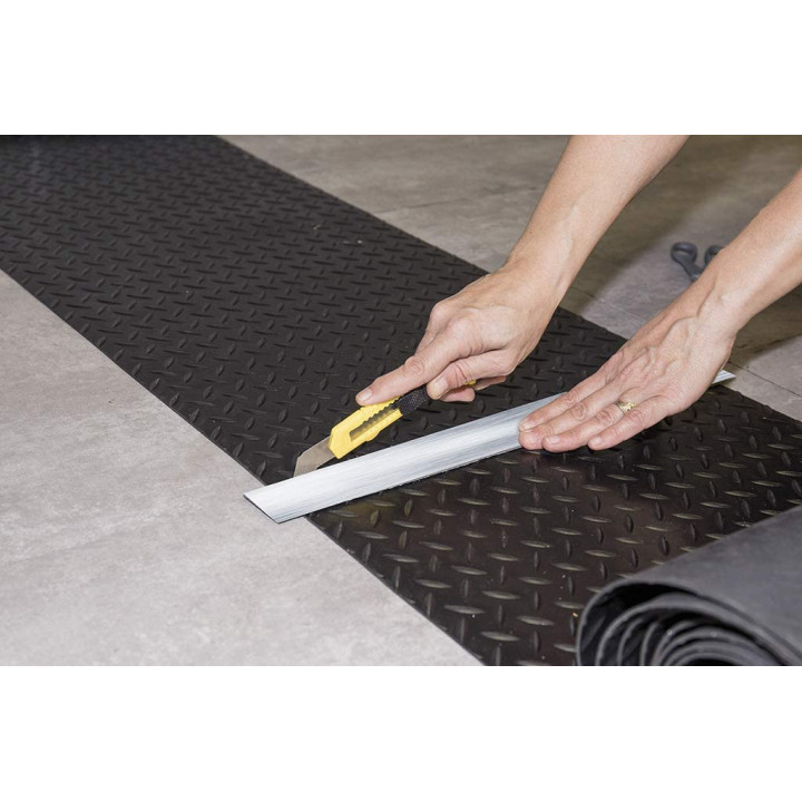 Revêtement de sol pour garage - Noir - Rouleau de 5,5 x 0,4m - Antidérapant