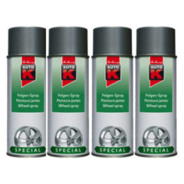 4 bombes de peinture argent pour jantes voiture Auto K 400ml
