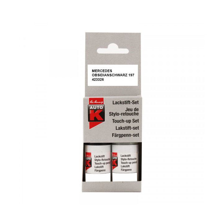 Stylo de retouche et vernis pour carrosserie - Mercedes - 197 Obsidianschwarz - Auto K
