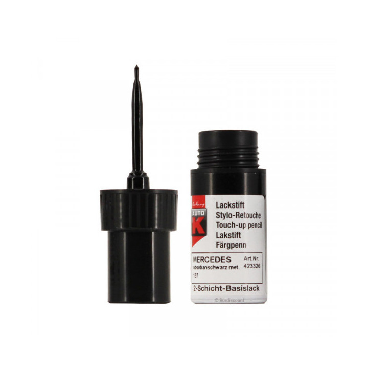 Stylo de retouche et vernis pour carrosserie - Mercedes - 197 Obsidianschwarz - Auto K