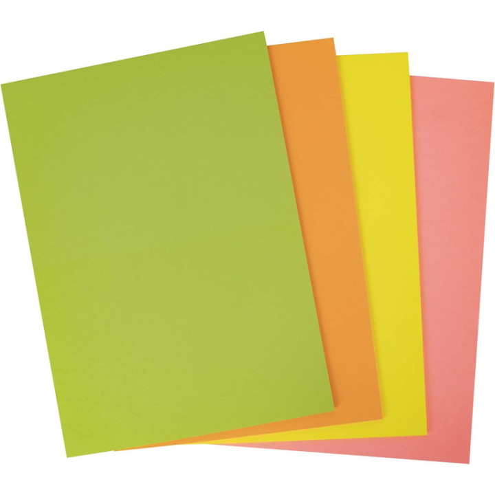Carton de couleur assortiment de couleurs vives A4 170 g 50 feuilles - Apli