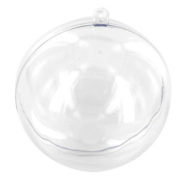 Boule en plastique transparent - A remplir et personnaliser - 8 cm de diamètre