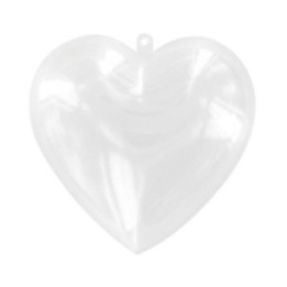 Cœur en plastique transparent - A remplir et personnaliser - 8,5x8,5 cm