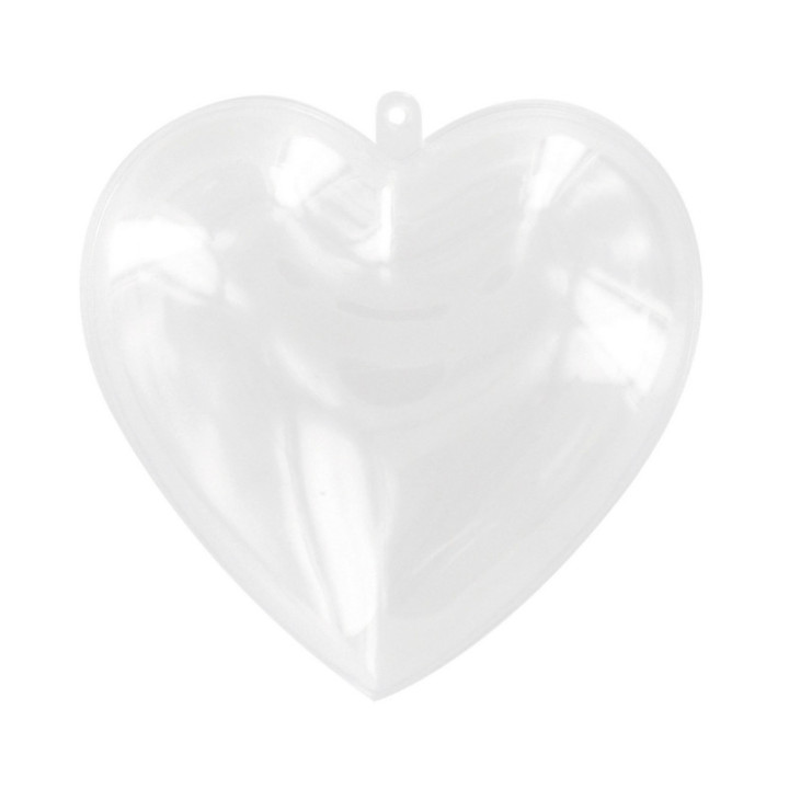 Cœur en plastique transparent - A remplir et personnaliser - 8,5x8,5 cm