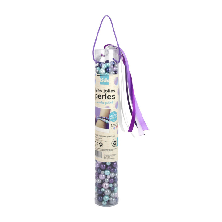 Perles nacrées - Violet - Bleu - Argent - Bijoux bracelets colliers - 550 perles